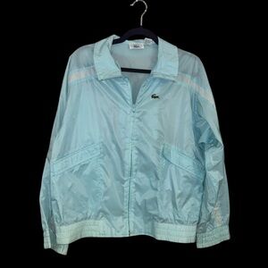 Vintage Izod Lacoste windbreaker bomber jacket baby blue size large preppy